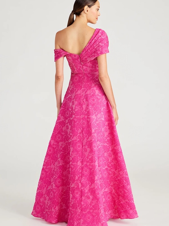 Theia Marlene Cloud Jacquard Evening Gown - Picture 2 of 5